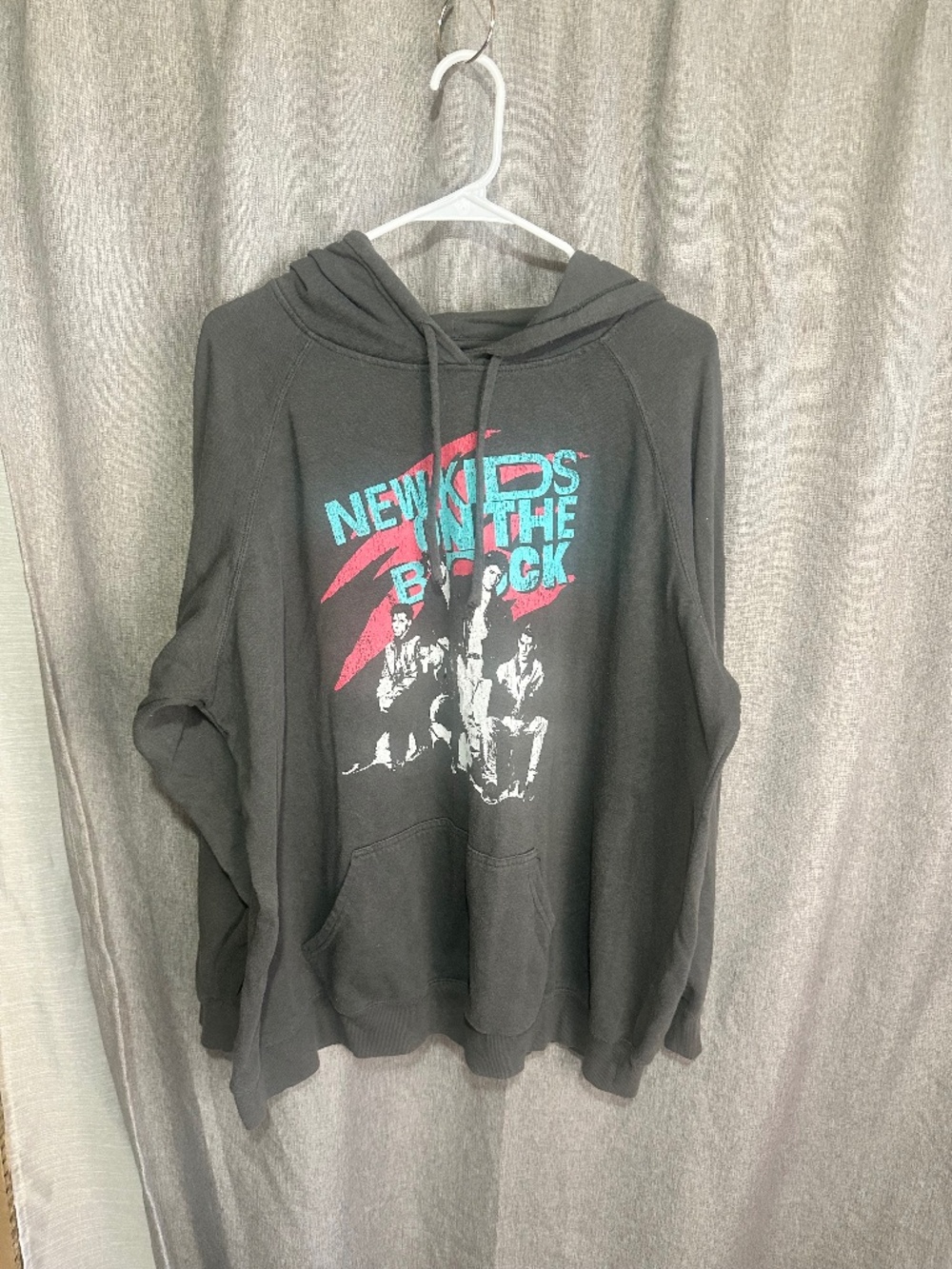 New Kids On The Block Charcoal Gray Vintage Graphic Pullover Hoodie Size 3 (XL)